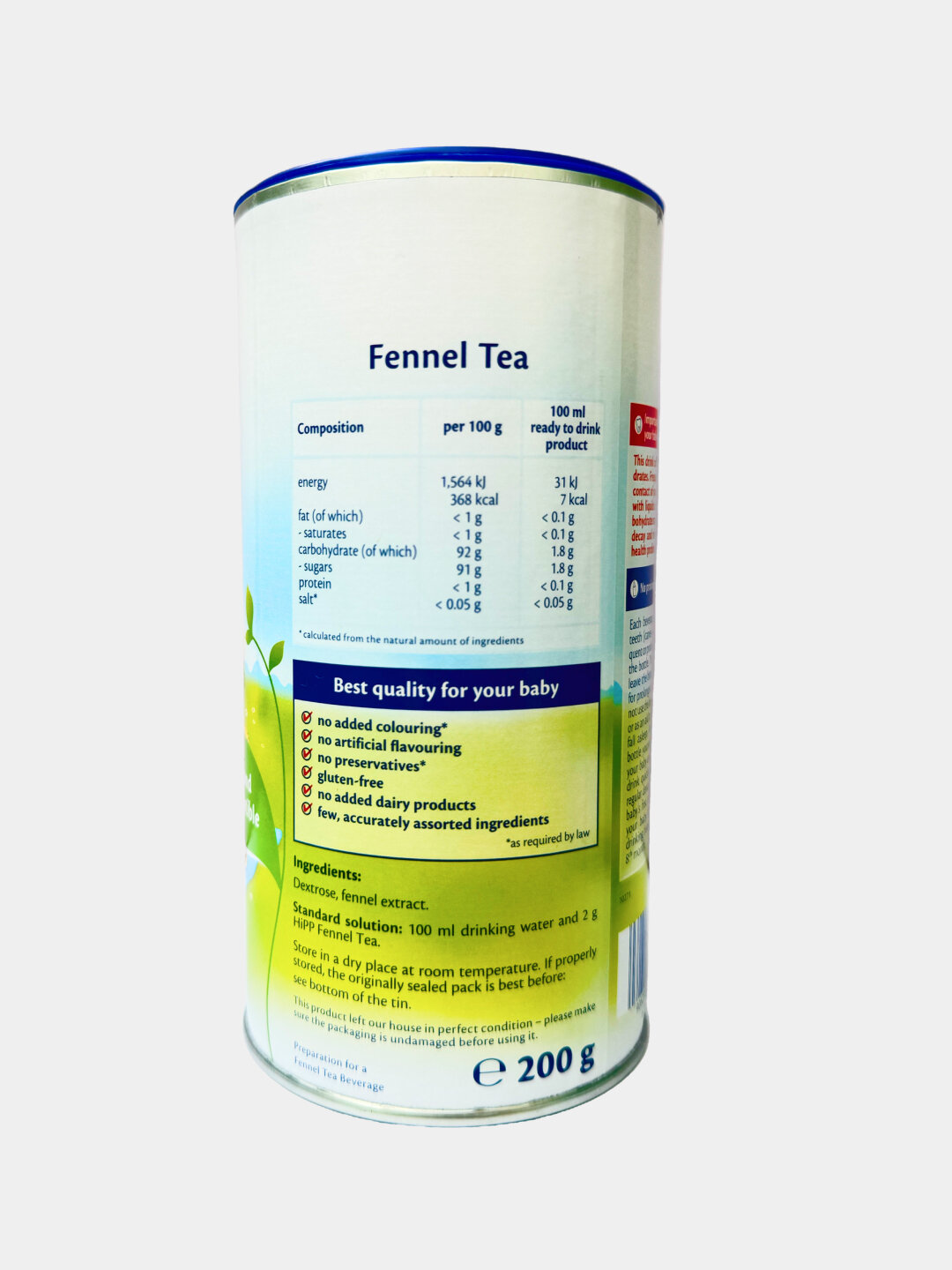 Чай HiPP Фенхелевый, органический, быстрорастворимый, для детей с 4 месяца, 200 гр — фото 1