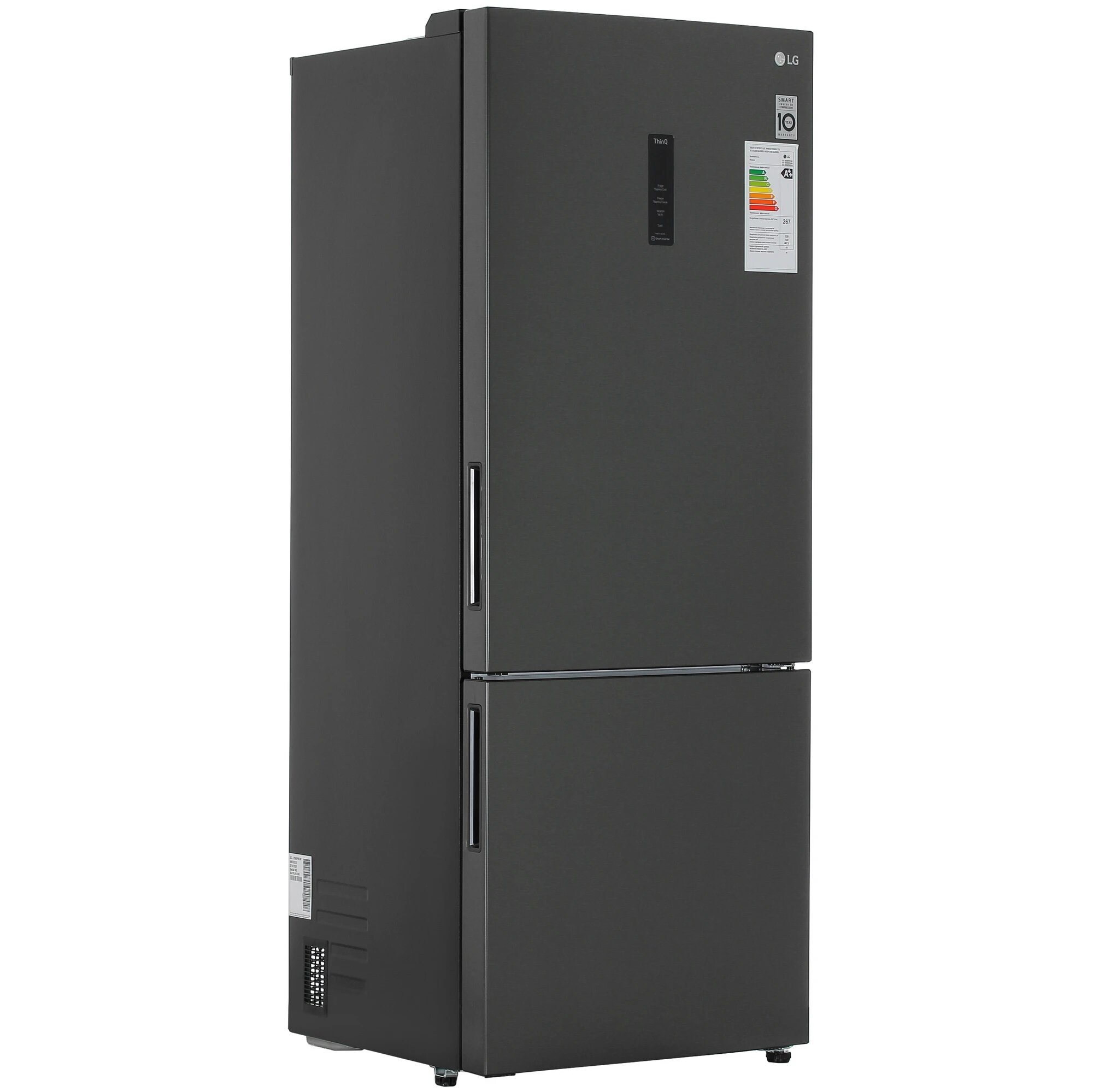 Холодильник с морозильником LG GC-B569PBCM черный, размораживание - No Frost, дисплей