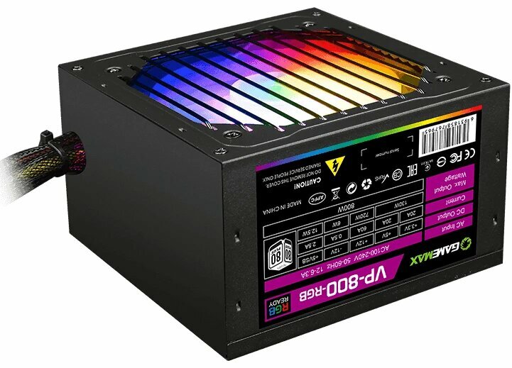 Блок питания GAMEMAX VP-800 800 Вт 80-PLUS Bronze с RGB подсветкой