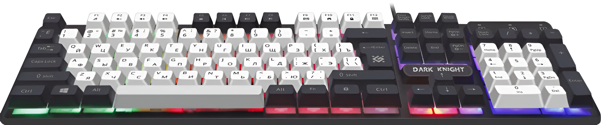 Клавиатура DEFENDER (45078) Dark Knight GK-077 RU, черно-белая