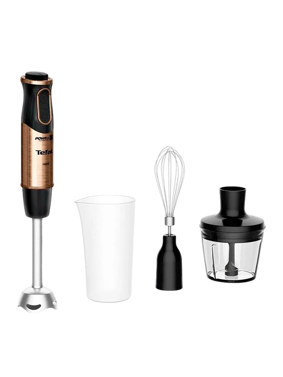 Погружной блендер Tefal HB656G10 Мощность 1000 Вт, Защита от перегрузки, Турборежим, Венчик для взбивания, Измельчитель.