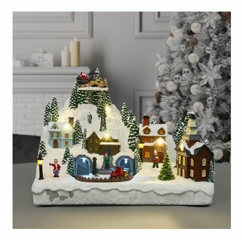 Композиция новогодняя светодиодная Город в снегу 31x17x23 см