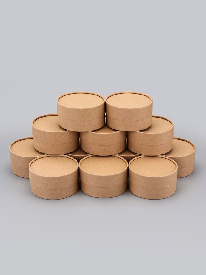 UPAK LAND Набор круглых подарочных коробок завальцованные крафт набор 12 шт 12×6 см