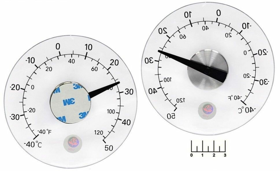 Термометр наружный на стекло биметаллический (-40.+50C) круглый HT-9110-D