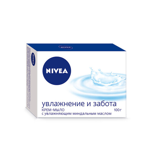 NIVEA Крем-мыло кусковое Увлажнение и Забота свежесть, 100 мл, 100 г