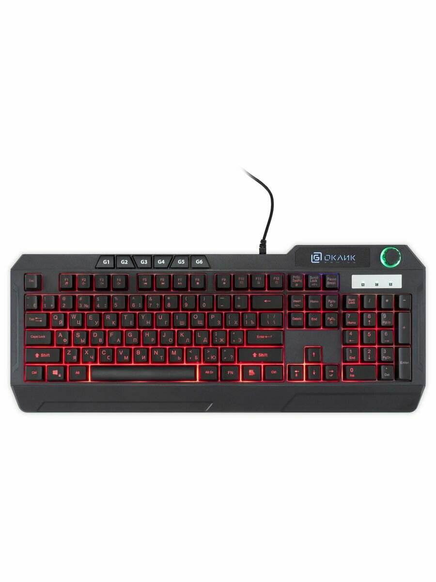 Клавиатура Оклик 715G черный USB Multimedia for gamer LED — фото 17
