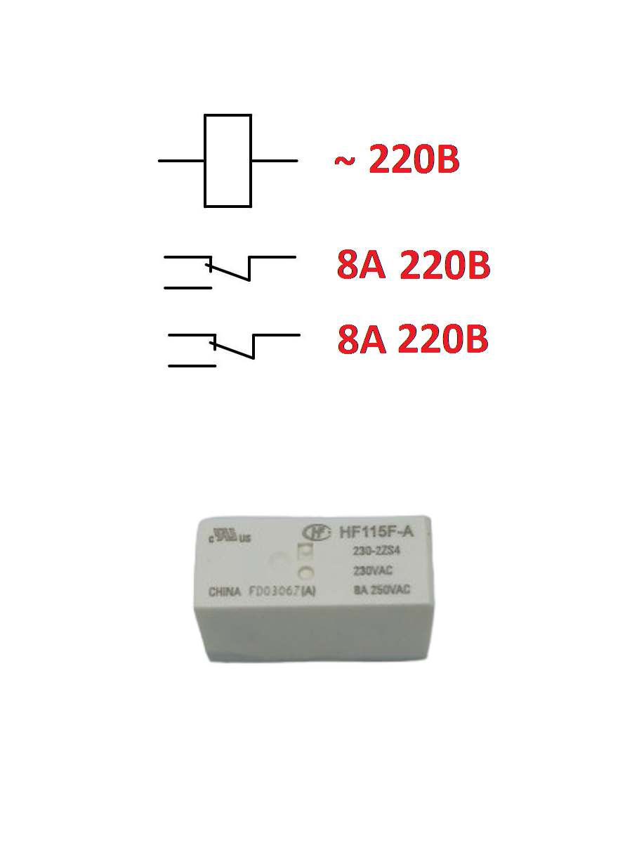 Реле 220В 2NO 2NC HF115F-A