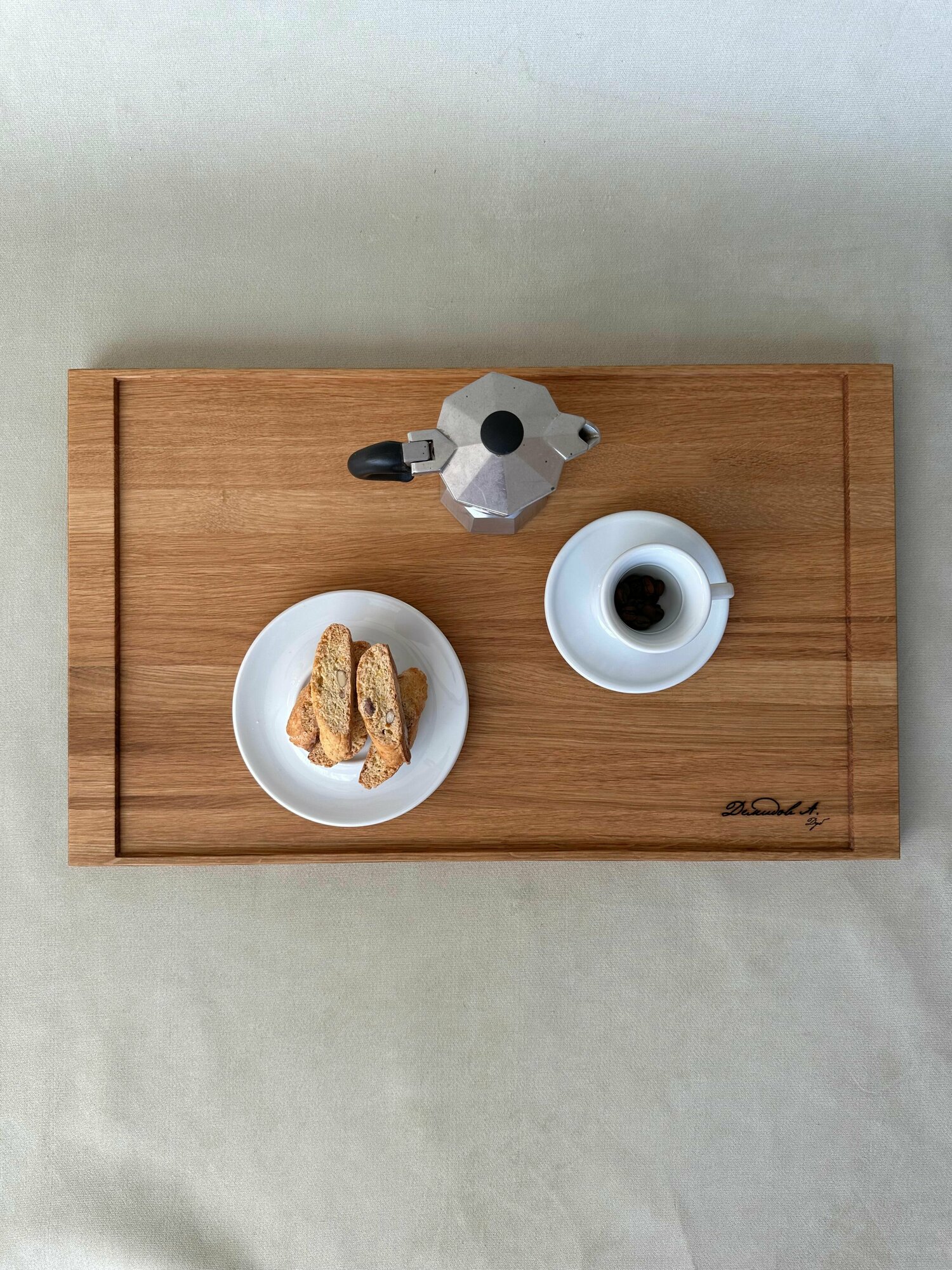 Поднос прямоугольный с врезными ручками ДУБ, 50*30*2 (см)