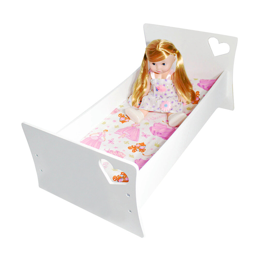 Кроватка для кукол и пупсов до 45 см с бельем в комлекте