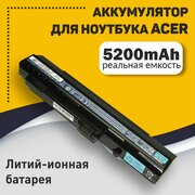 Аккумуляторная батарея для ноутбука Acer Aspire One ZG-5 D150 A110 A150 531h 11.1V 5200mAh OEM черная
