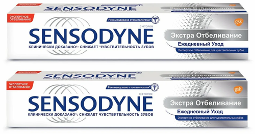 Зубная паста Sensodyne Whitening Экстра отбеливание, 75 мл, 2 шт.