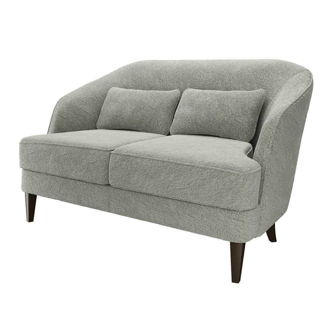 фото Диван RUTA прямой нераскладной двухместный для кухни, прихожей, в гостиную, комнату, детскую, студию, кабинет серый натуральное дерево 850х700х1400