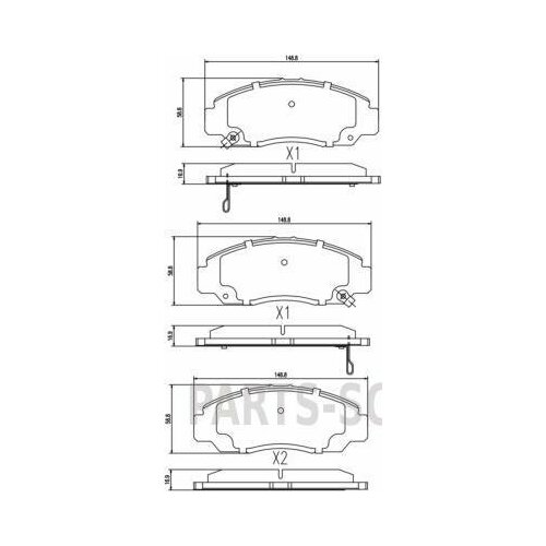 BARNETT H002 Комплект передних тормозных колодок, дисковый тормоз