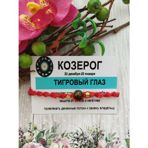 Браслет Кудесница Олеся, тигровый глаз, 1 шт., красный