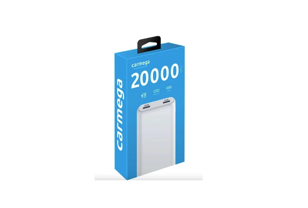 Внешний аккумулятор Carmega 20000mAh Charge 20 white (CAR-PB-202-WH)