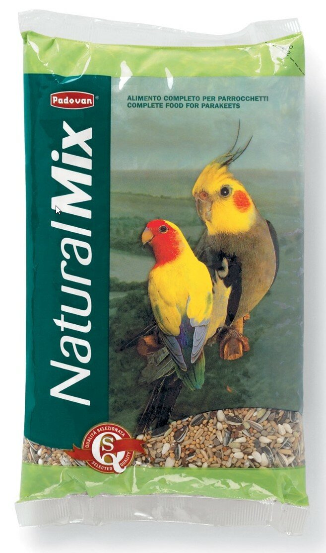 Padovan корм Naturalmix Parrocchetti для средних попугаев, 850 г