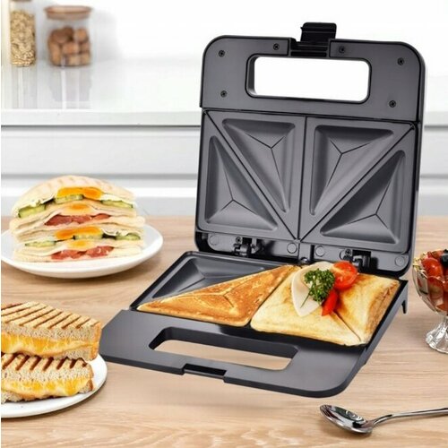 Сэндвичница электрическая 800 Вт Kamille KM 6717 с антипригарным покрытием 6717 черный 189000₽