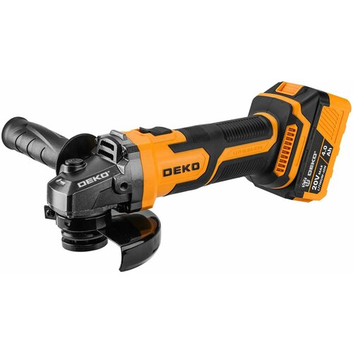 УШМ аккумуляторная Deko DKAG20-125 20 В Li-ion 1x4 Ач, 125 мм ушм аккумуляторная makita ga013gm101 40 в li ion 1x4 ач 125 мм