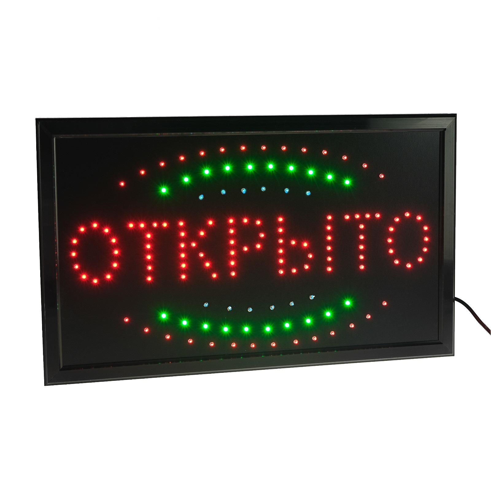 Вывеска светодиодная LED 55*33 см. "открыто", 220V 4096048