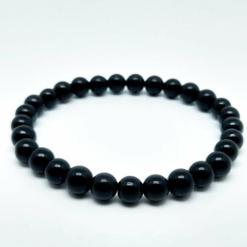 фото Браслет, оникс, 1 шт., размер 17 см, черный нет бренда