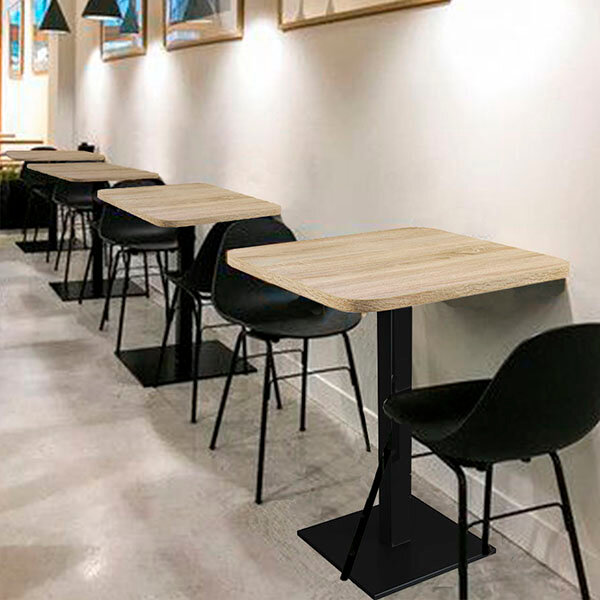 фото Стол обеденный нераскладной Лофт, 76х60 см черный дуб квадратный