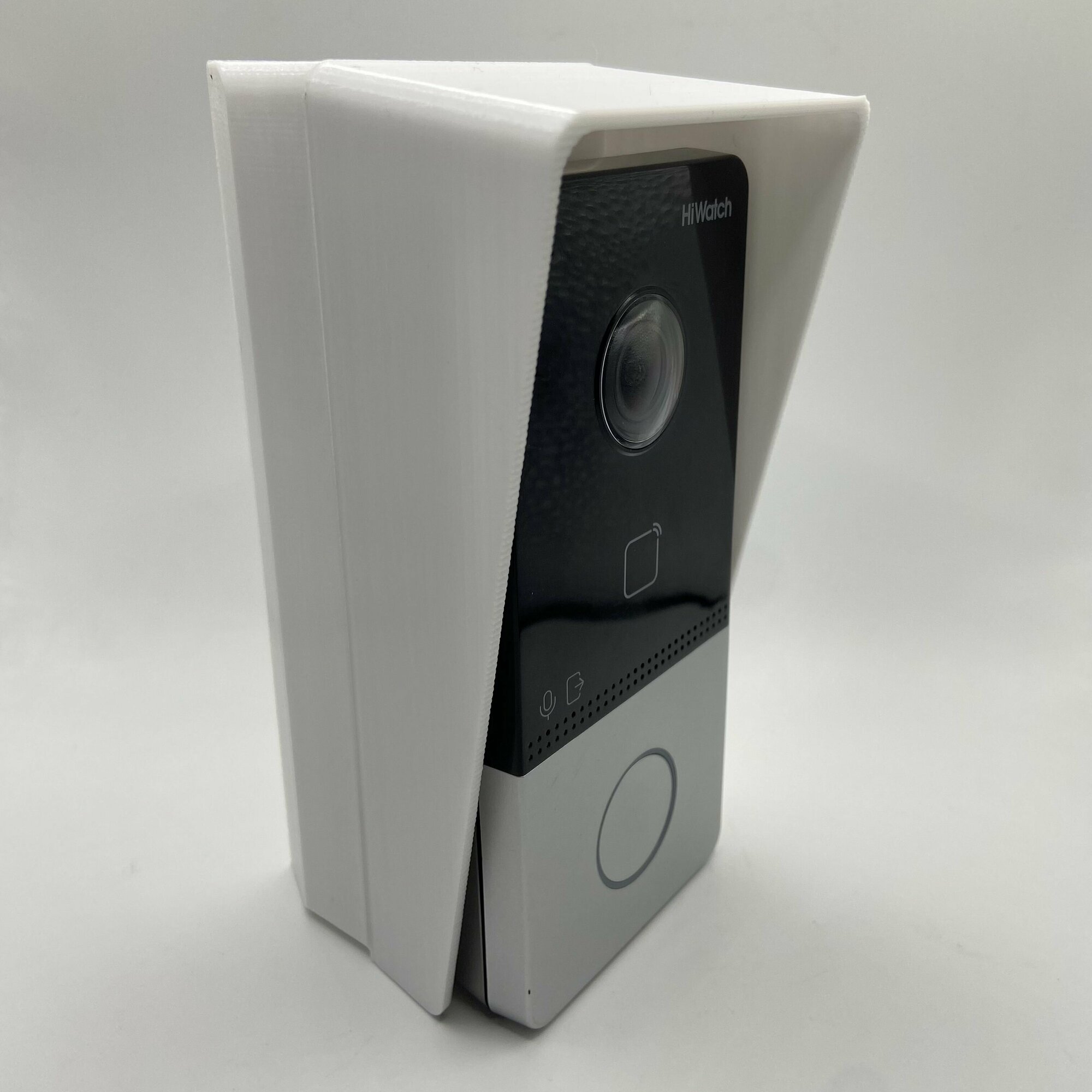 фото Комплект V2 козырек + уголок для вызывной панели домофона Hikvision HiWatch (белый)(универсальный угол)