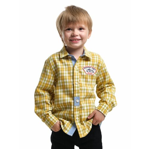 Рубашка Mini Maxi, размер 104, желтый школьный фартук mini maxi размер 104 желтый