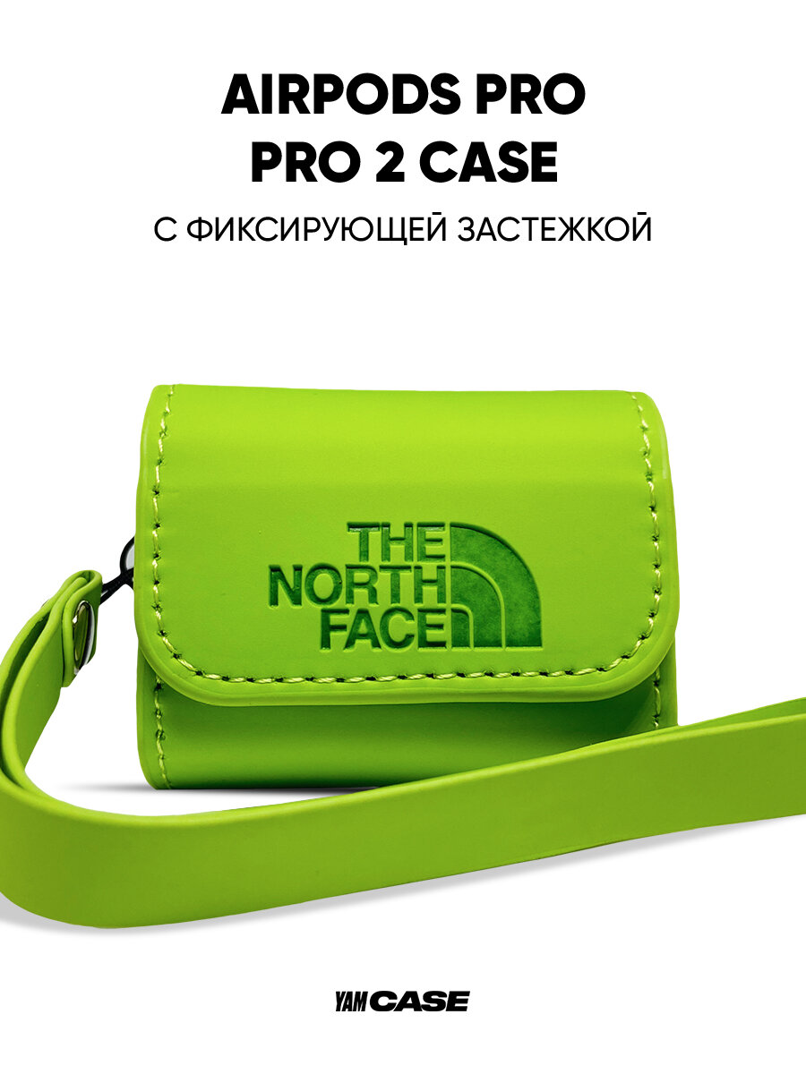 Чехол The North Face на наушники AirPods Pro Pro 2 из кожи оранжевый