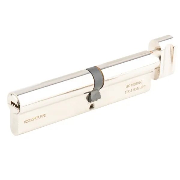 Цилиндр Apecs Pro 65x55 мм ключ/вертушка цвет никель