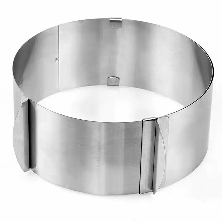 Раздвижная форма для выпечки Lolocandy, круглое кулинарное кольцо из нержавеющей стали с возможностью регулировки от 16 до 30 см