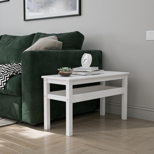 Банкетка из натуральной березы Siberian Birch Simplex, размер 81x33x45,5 см, цвет белый