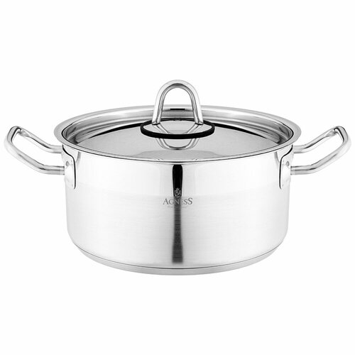 Кастрюля 28 л высококач нерж сталь с крышкой нжс Agness 195454 291000₽