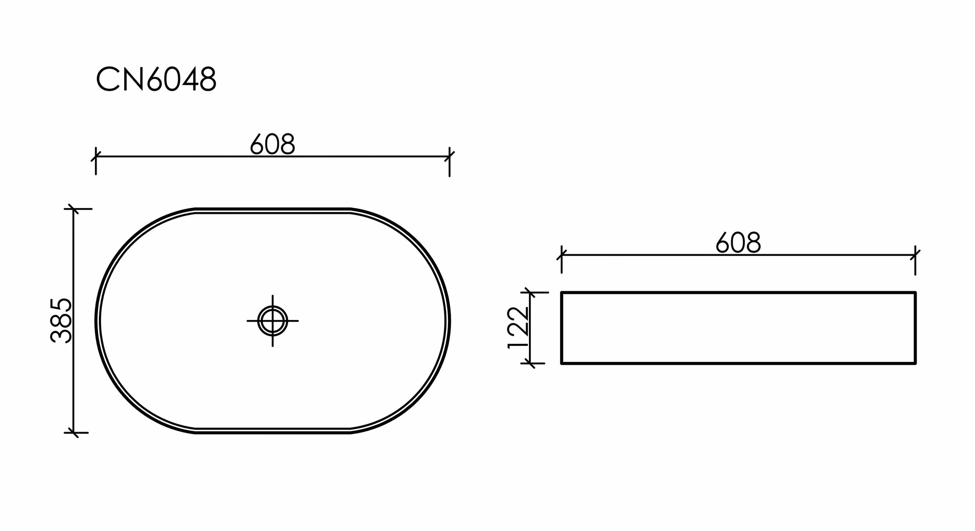 Раковина накладная Ceramicanova Element 60 см CN6048 - фотография № 5