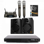 Комплект караоке для дома SkyDisco Karaoke Home Set 3+ BEHRINGER MEDIA 40USB: приставка с баллами, микрофоны, диск 2000 песен - изображение