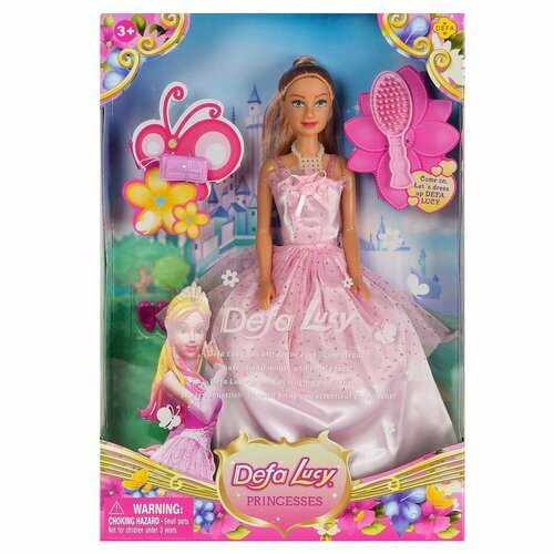 Кукла DEFA Lucy Очаровательная принцесса, в розовом платье, с игровыми предметами, 29 см