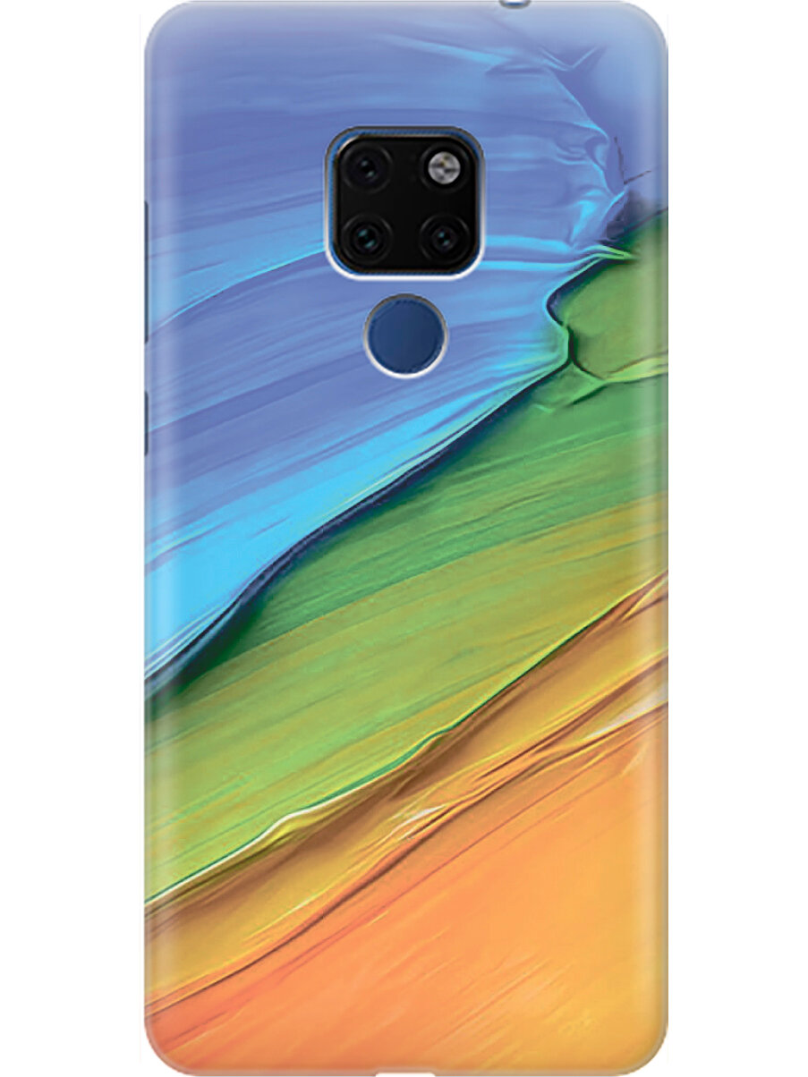 Силиконовый чехол на Huawei Mate 20, Хуавей Мейт 20 с принтом "Желто-синие ткани"