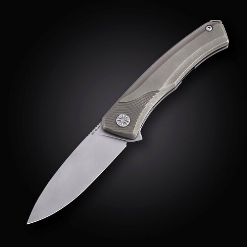 фото Кастомный складной нож nl knives аурум "нудист"9.5 см, сталь m390, россия, премиум