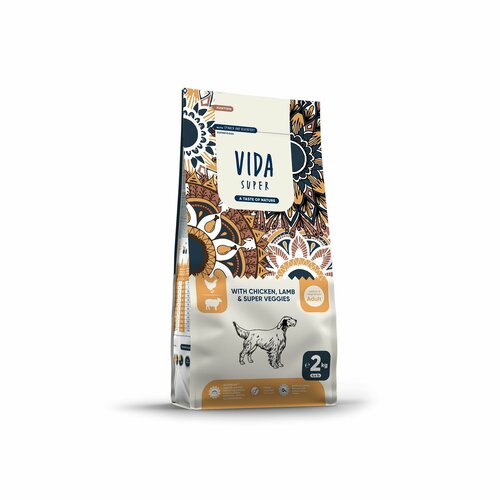 VIDA Super (Вида) Сухой корм для взрослых собак средних и крупных пород с курицей, ягненком и овощами / 2 кг