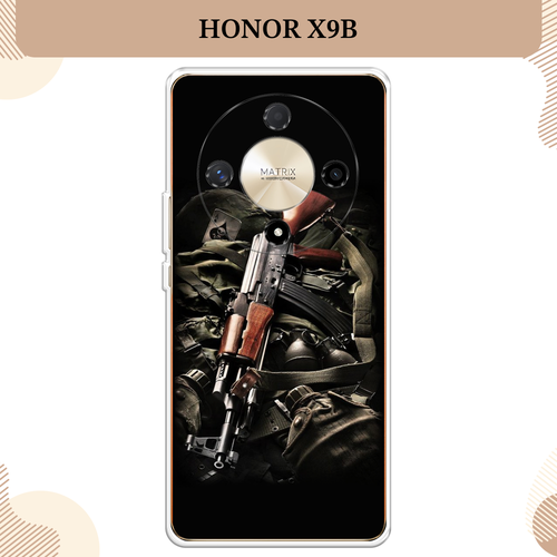 Силиконовый чехол Автомат на Honor X9B / Хонор X9B силиконовый чехол на honor x9b хонор x9b герб россии серый