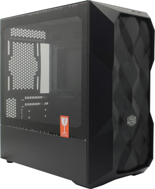 Корпус mATX Cooler Master черный, без БП, боковая панель из закаленного стекла, 2*USB 3.0, audio - фото №20