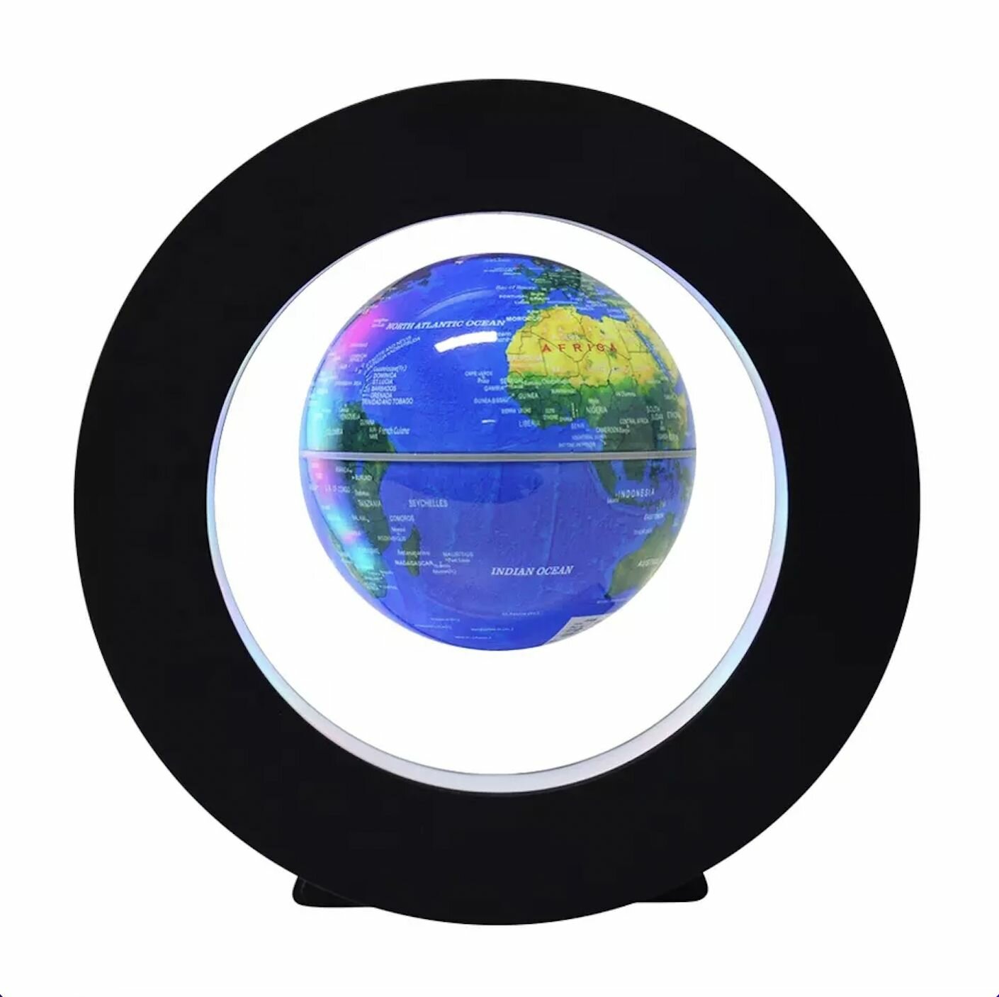 Левитирующий глобус, светильник-ночник с LED подсветкой круглый, синий