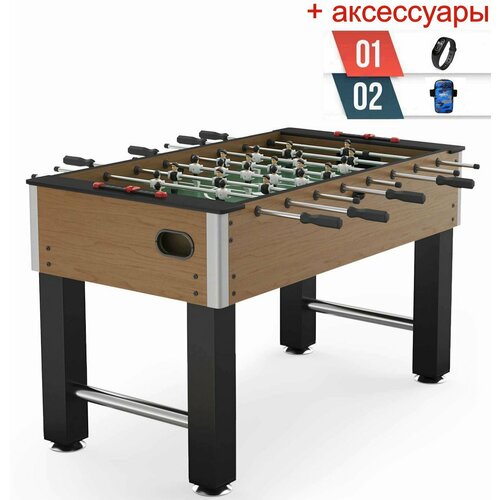 фото Игровой стол unix line футбол - кикер (140х74 cм) wood + аксессуары