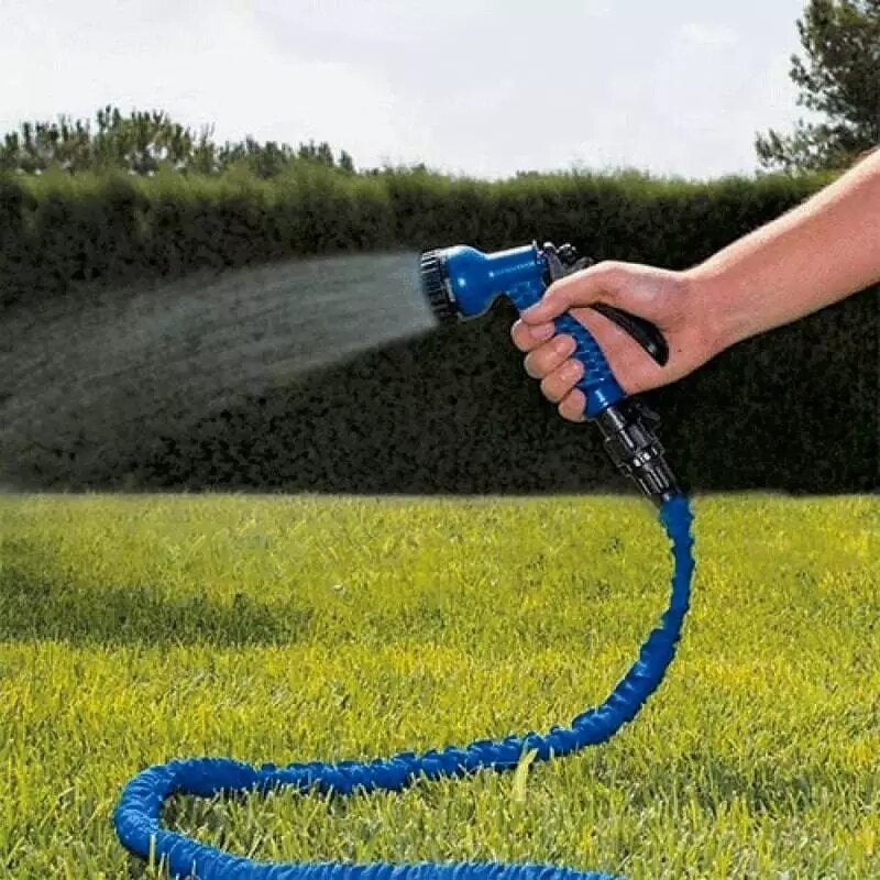 Шланг садовый складной растягивающийся для полива Magic Hose 60 м, синий