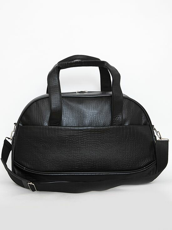 Саквояж дорожный кожзам "VIRO" ручная кладь, сумка в дорогу, дорожная сумка, мужская сумка, женская сумка. (черный крокодил) - фотография № 3