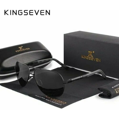 Солнцезащитные очки KINGSEVEN Black Night 459, черный солнцезащитные очки kingseven черный бежевый