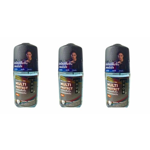 Дезодорант Tros, мульти защита, мужской, 45 мл, 3 шт. tros роликовый дезодорант для мужчин мультизащита от пота и запаха multi protect deo roll on 25 мл
