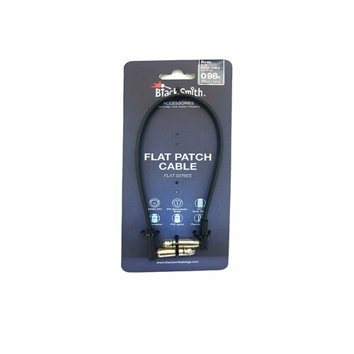 BlackSmith Flat Patch Cable 0,98ft FPC-30 инстр кабель, 30 см, угл Jack + угл Jack, черный