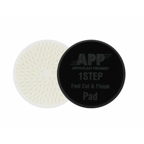 080007 Губка полировальная APP 1 Step Fast Cut&Finish Pad d135мм (белая) h2.5см липучка 080019 губка полировальная app quartz q811 белая h25 мм d135мм