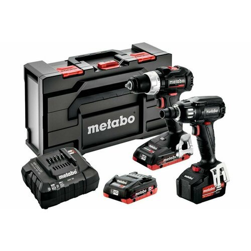 Набор аккумуляторных инструментов Metabo Combo Set BS18LTBLSE+SSW400LTXBLSE 685220960 аккумуляторная отвертка 18 в электрический бесщеточный ударный гайковерт электроинструмент перезаряжаемая дрель быстрый патрон для лит