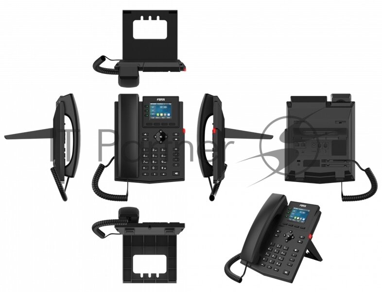 Телефон Fanvil IP , 2xEthernet 10/100, LCD 320x240, цветной дисплей 2,4, 4 аккаунта SIP, G722, Opus, Ipv-6, порт для гарнитуры, книга на 1000 записей, 6-ти сторонняя аудиконф., бп (X303) - фото №2